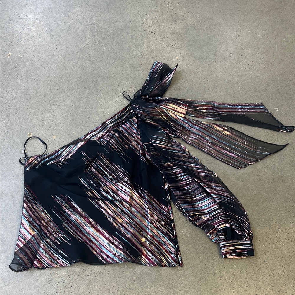 Milly Metallic MulticolorOne-Shoulder Top